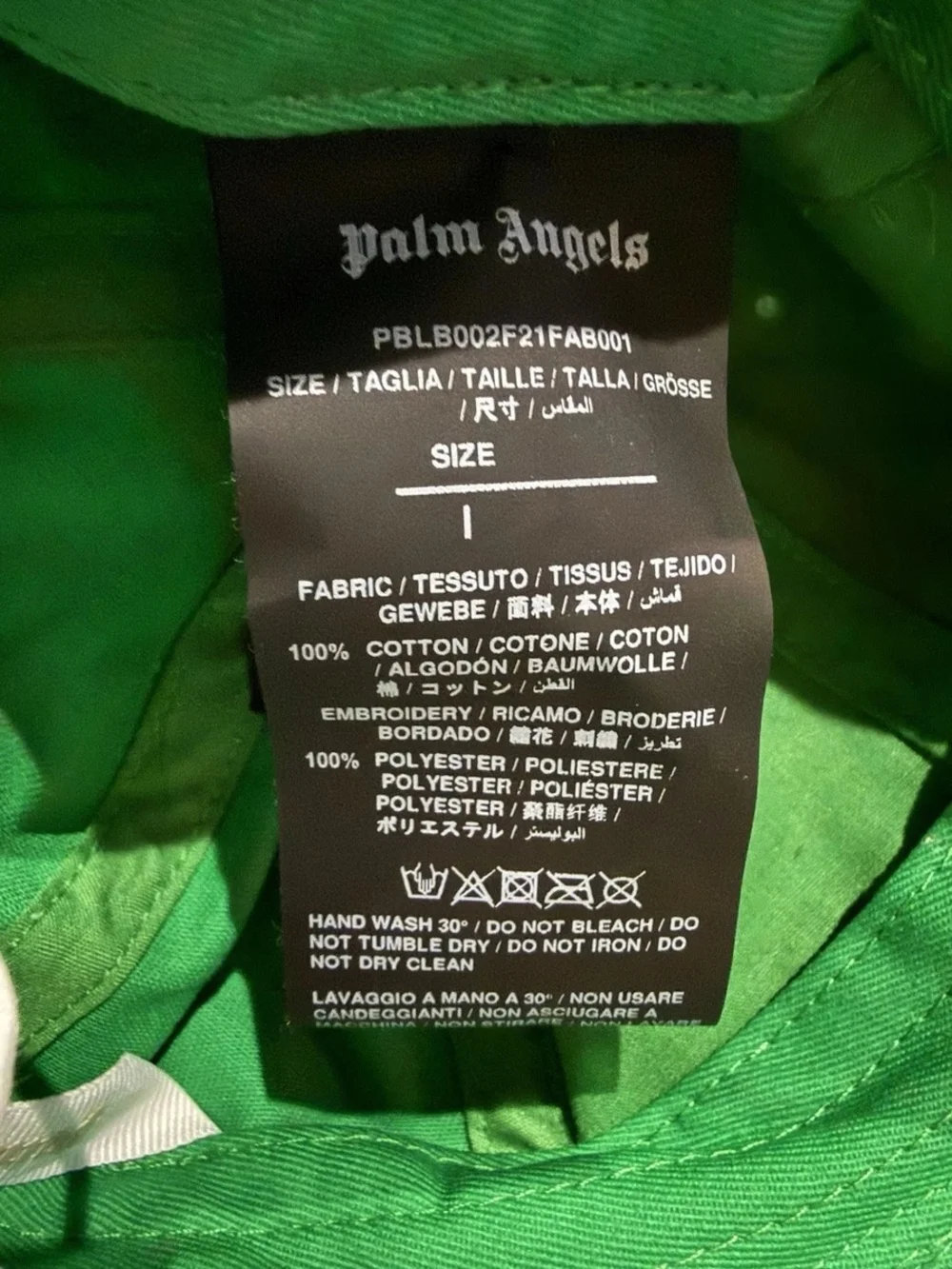 Palm Angels Classic Logo Green Solid Baseball Cap, Medium Adjustable Unisex